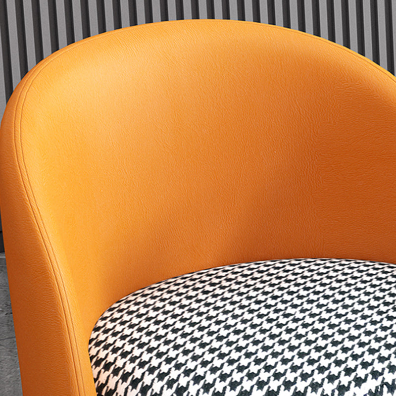 Linen Blend Barrel Accent Chair with Fixed Back, 19.69" W √ó 19.69" L √ó 26.77" H