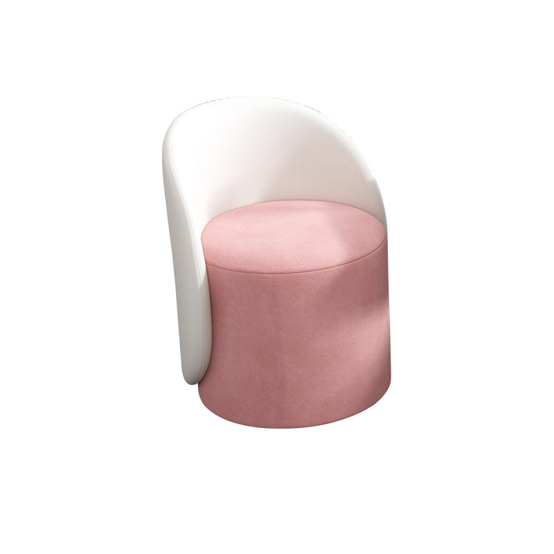 Linen Blend Barrel Accent Chair with Fixed Back, 19.69" W √ó 19.69" L √ó 26.77" H