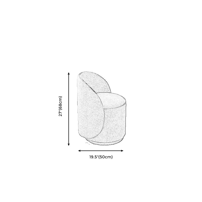 Linen Blend Barrel Accent Chair with Fixed Back, 19.69" W √ó 19.69" L √ó 26.77" H