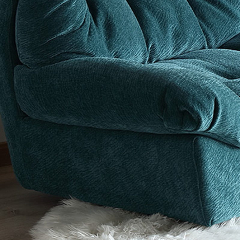 Modern High Back Armless Chair, Fabric Upholstered Biscuit Accent Chair