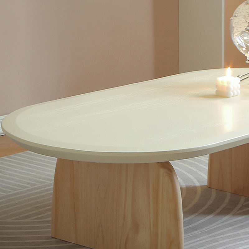 15.7"H Modern Style Sled Base Wooden Solid Color Round Coffee Table