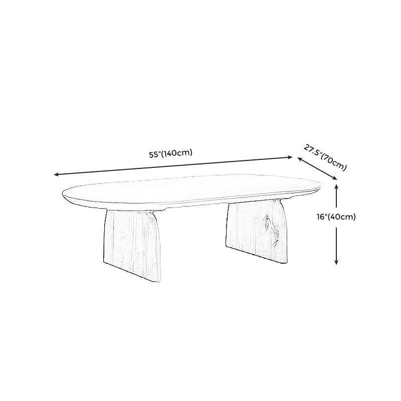 15.7"H Modern Style Sled Base Wooden Solid Color Round Coffee Table