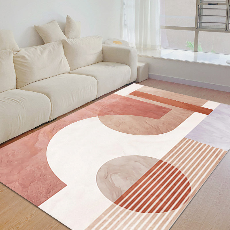 Light Yellow Nordic Carpet Polyester Color Piece Carpet Washable Carpet for Home Decor
