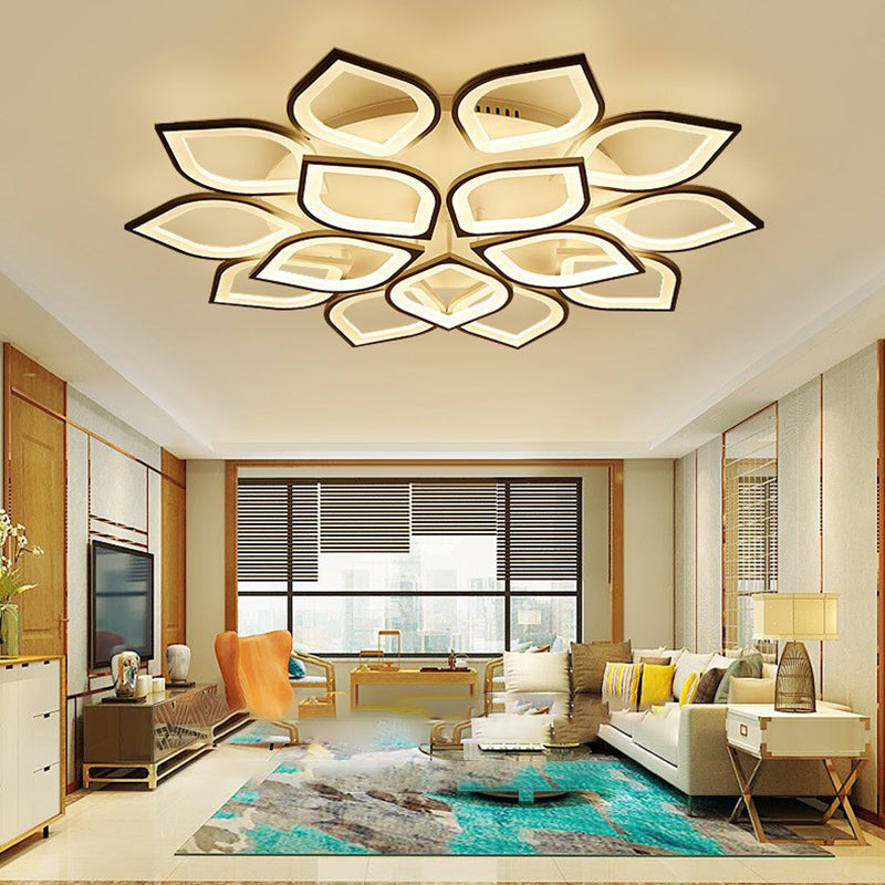 Floral Ceiling Light Fixture Nordic Style LED Close to Ceiling Lamp with Acrylic Shade