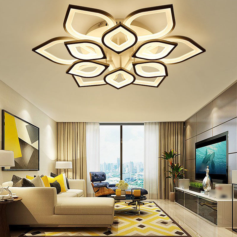 Floral Ceiling Light Fixture Nordic Style LED Close to Ceiling Lamp with Acrylic Shade