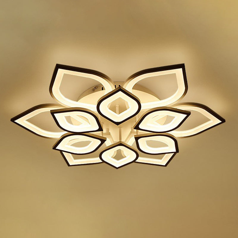 Floral Ceiling Light Fixture Nordic Style LED Close to Ceiling Lamp with Acrylic Shade