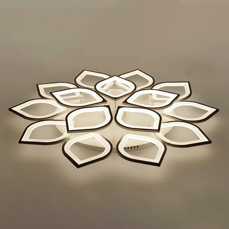 Floral Ceiling Light Fixture Nordic Style LED Close to Ceiling Lamp with Acrylic Shade
