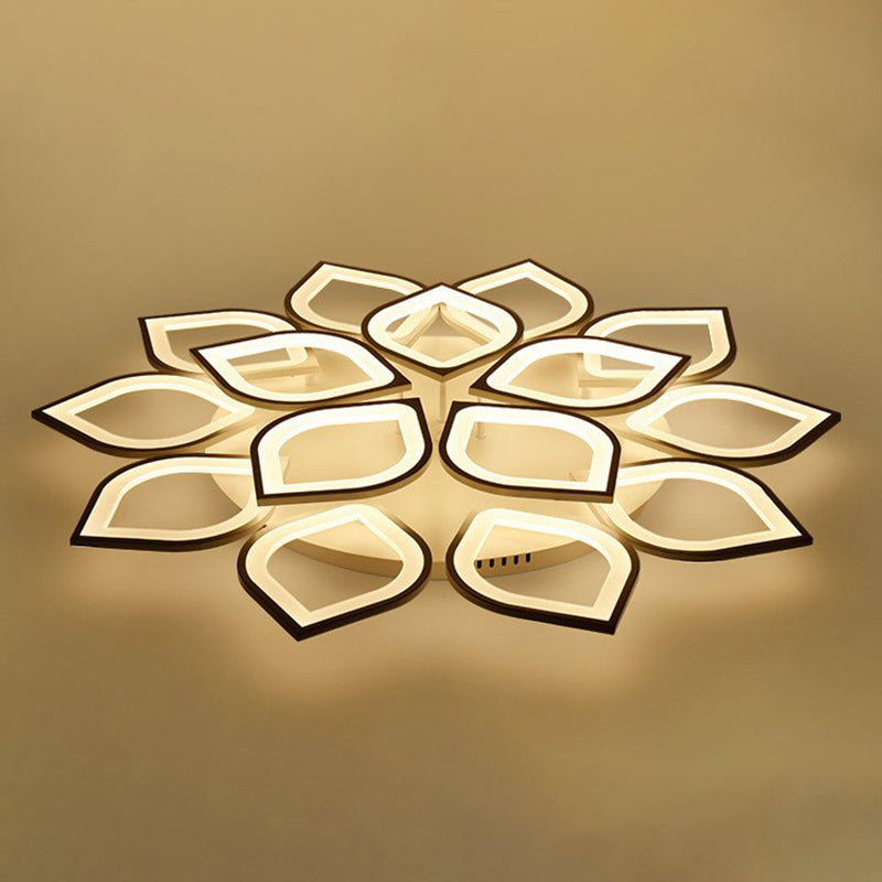 Floral Ceiling Light Fixture Nordic Style LED Close to Ceiling Lamp with Acrylic Shade