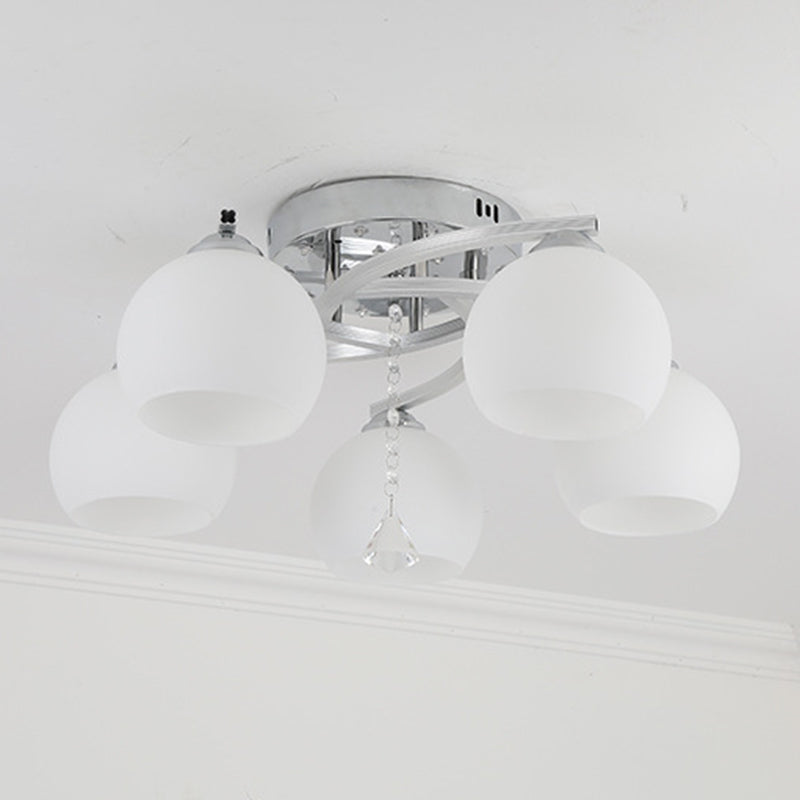 Modern 3 Lights Ceiling Lamp Chrome Finish Flush Mount Light for Bedroom