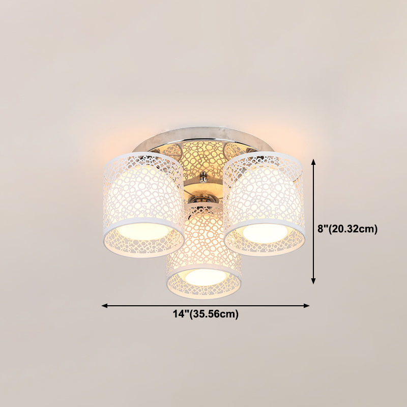 Modern 3 Lights Ceiling Lamp Chrome Finish Flush Mount Light for Bedroom