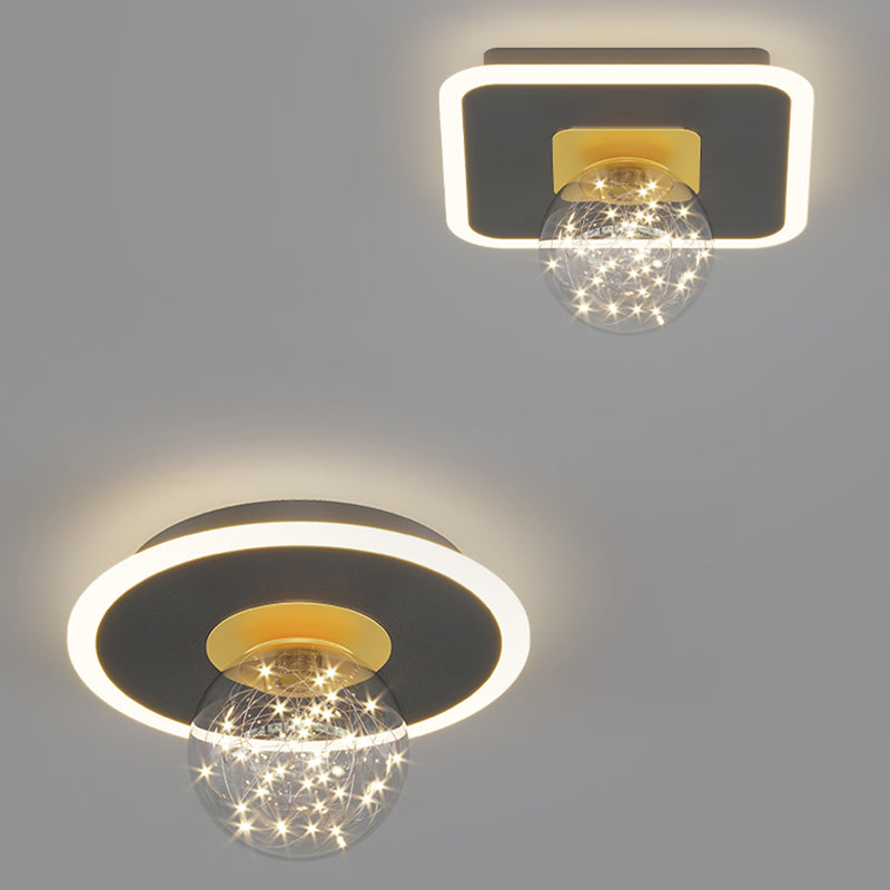 Hallway LED Flush Mount Light Minimalist Starry Glass Ceiling Light