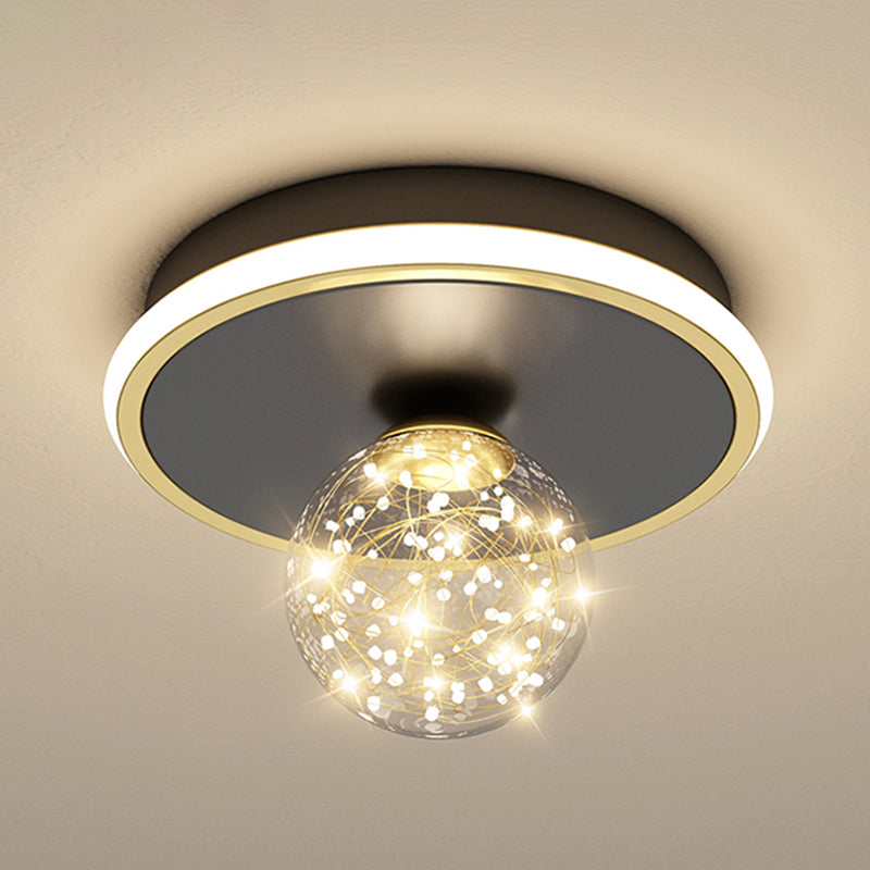 Hallway LED Flush Mount Light Minimalist Starry Glass Ceiling Light