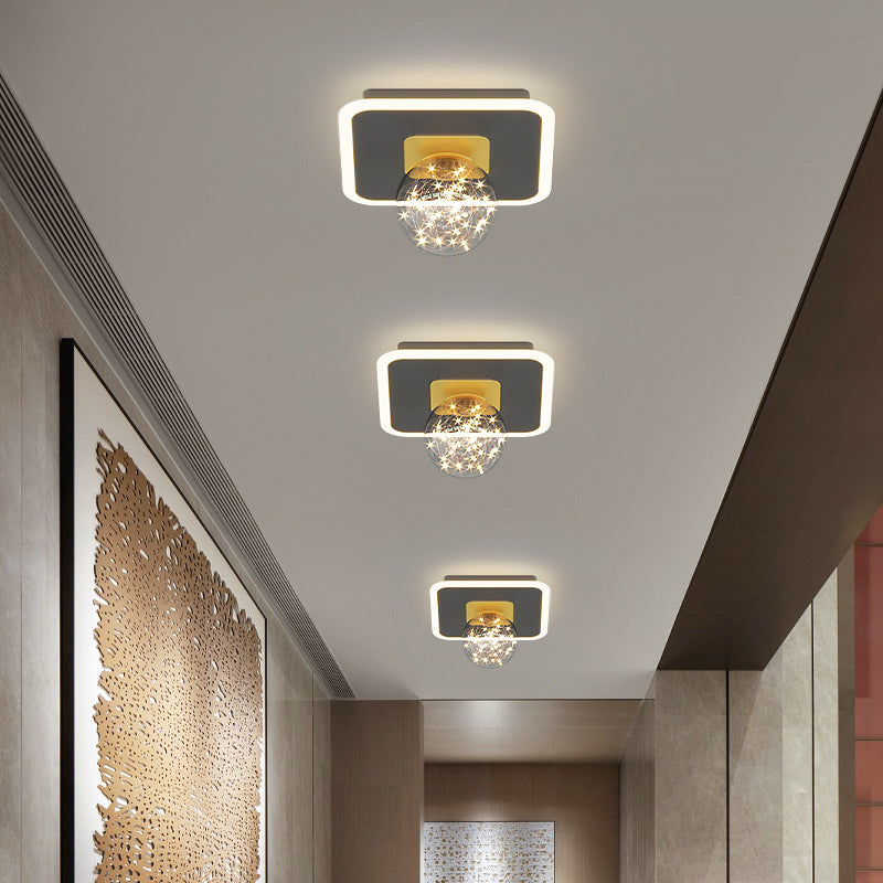 Hallway LED Flush Mount Light Minimalist Starry Glass Ceiling Light