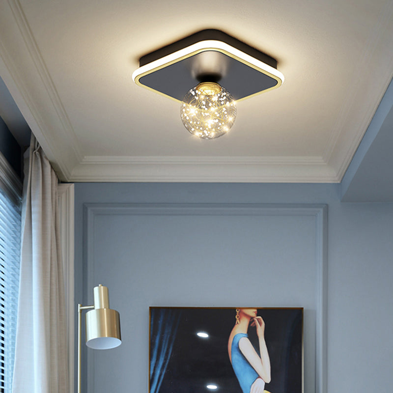 Hallway LED Flush Mount Light Minimalist Starry Glass Ceiling Light