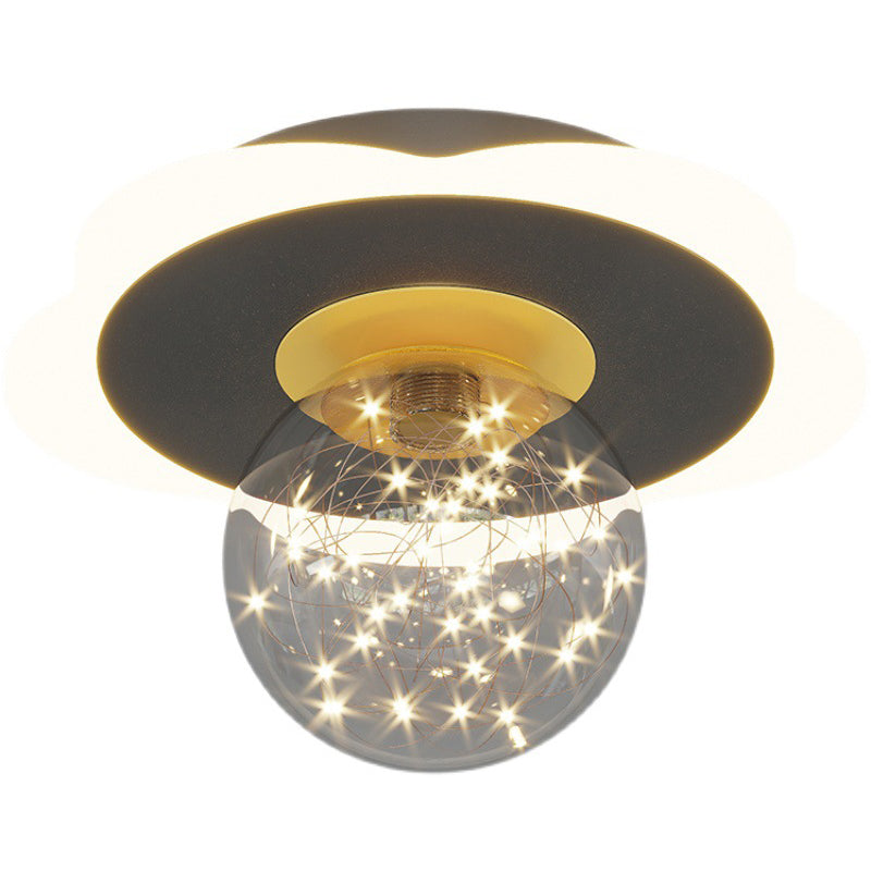 Hallway LED Flush Mount Light Minimalist Starry Glass Ceiling Light