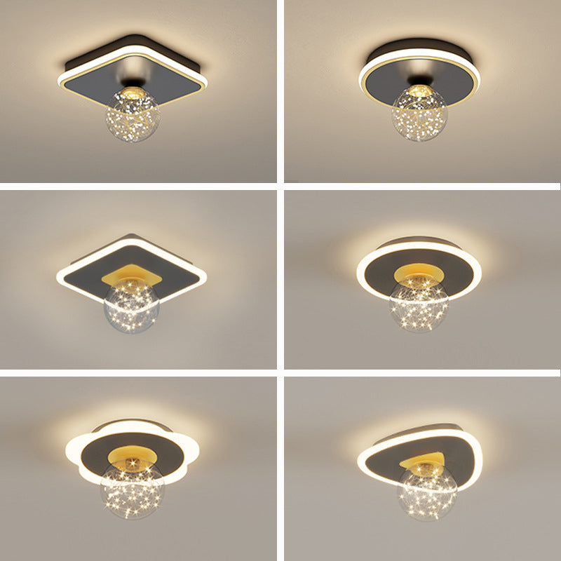 Hallway LED Flush Mount Light Minimalist Starry Glass Ceiling Light