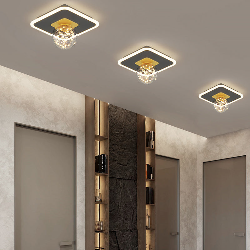 Hallway LED Flush Mount Light Minimalist Starry Glass Ceiling Light