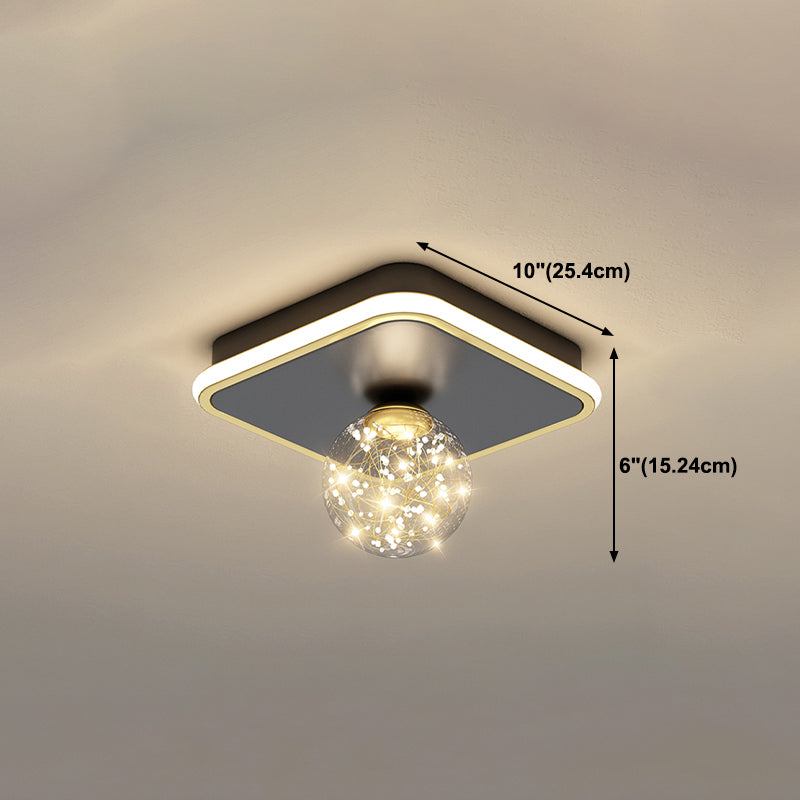 Hallway LED Flush Mount Light Minimalist Starry Glass Ceiling Light