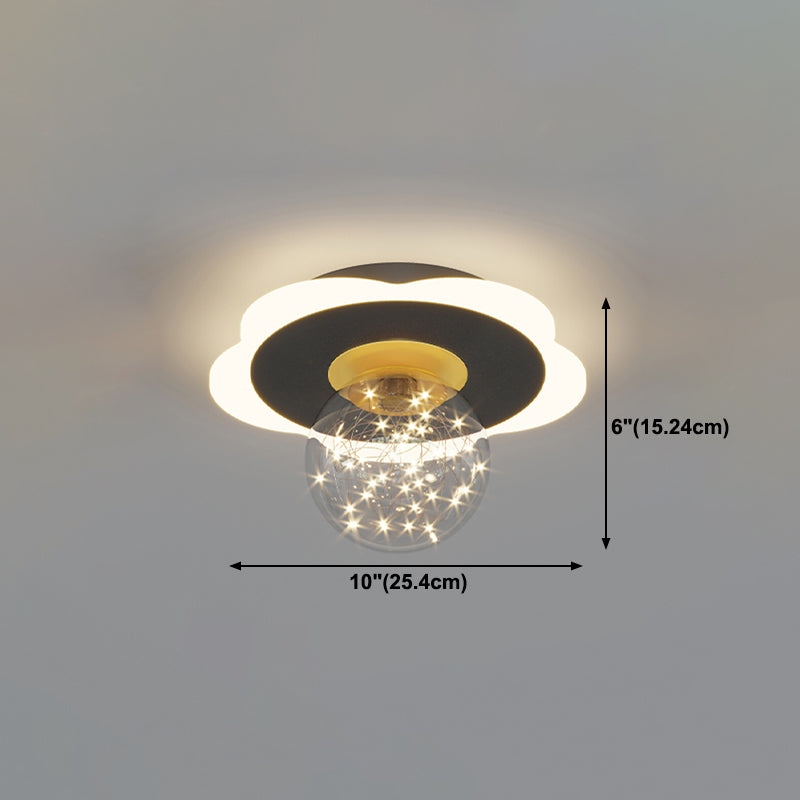 Hallway LED Flush Mount Light Minimalist Starry Glass Ceiling Light