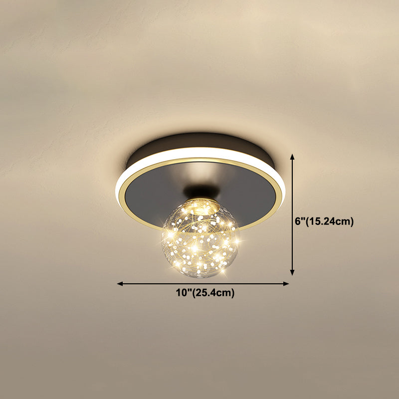 Hallway LED Flush Mount Light Minimalist Starry Glass Ceiling Light