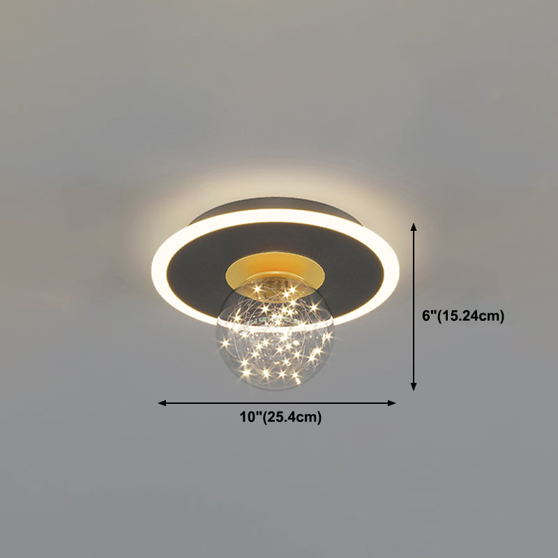 Hallway LED Flush Mount Light Minimalist Starry Glass Ceiling Light