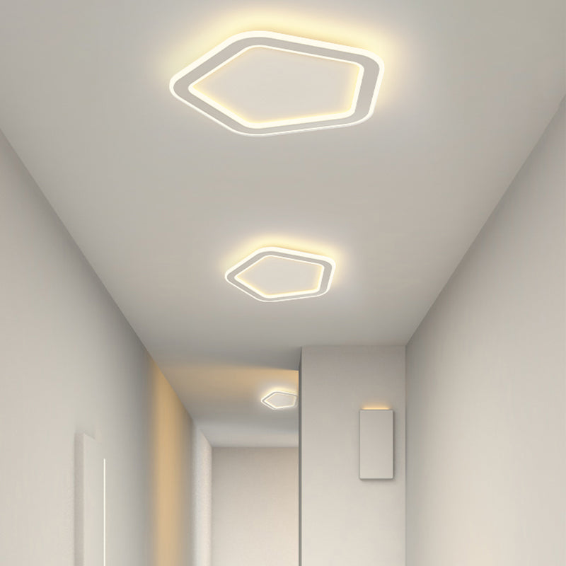 Metal Geometric Shape Flush Mount Light Modern 1-Light Flush Mount Ceiling Light