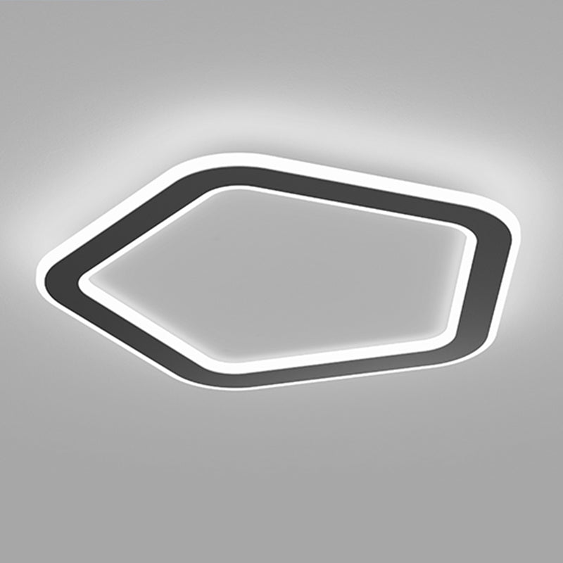 Metal Geometric Shape Flush Mount Light Modern 1-Light Flush Mount Ceiling Light