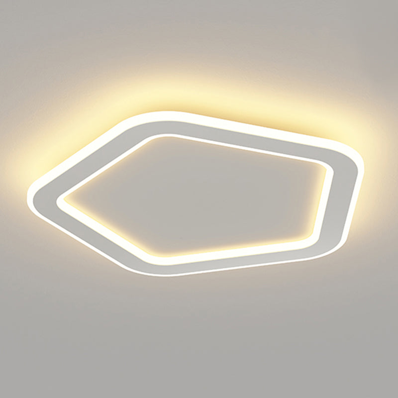 Metal Geometric Shape Flush Mount Light Modern 1-Light Flush Mount Ceiling Light