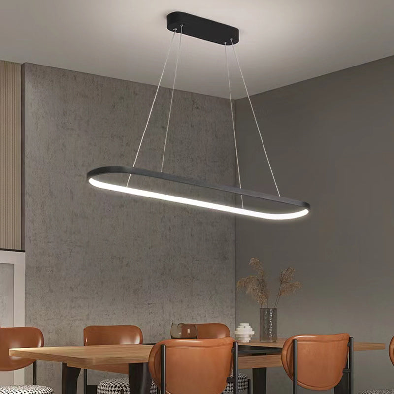Contemporary Style Linear Shape Island Light Metal 1 Light Pendant Light Fixture