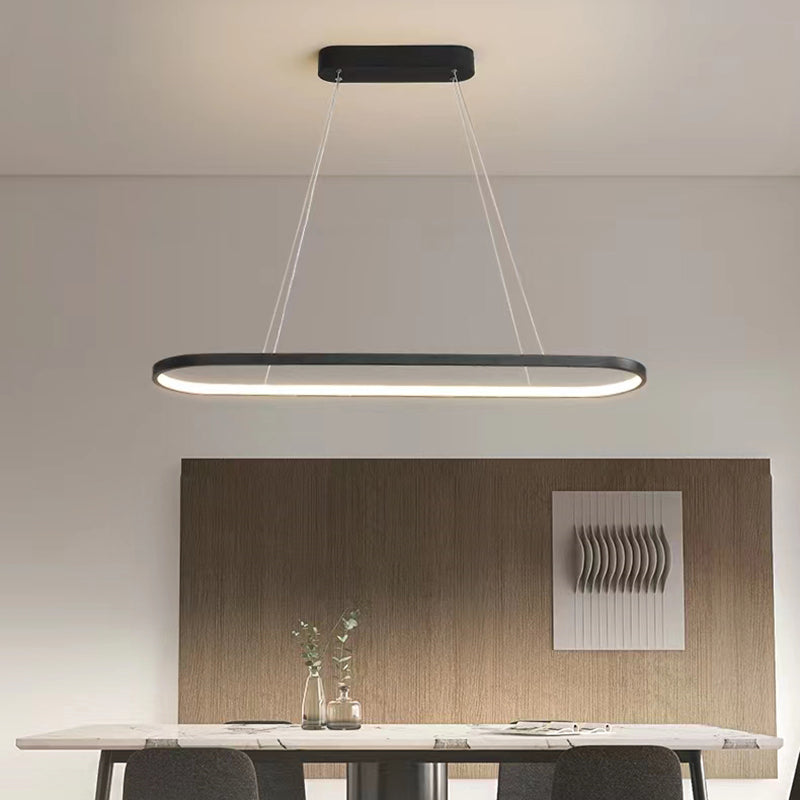 Contemporary Style Linear Shape Island Light Metal 1 Light Pendant Light Fixture
