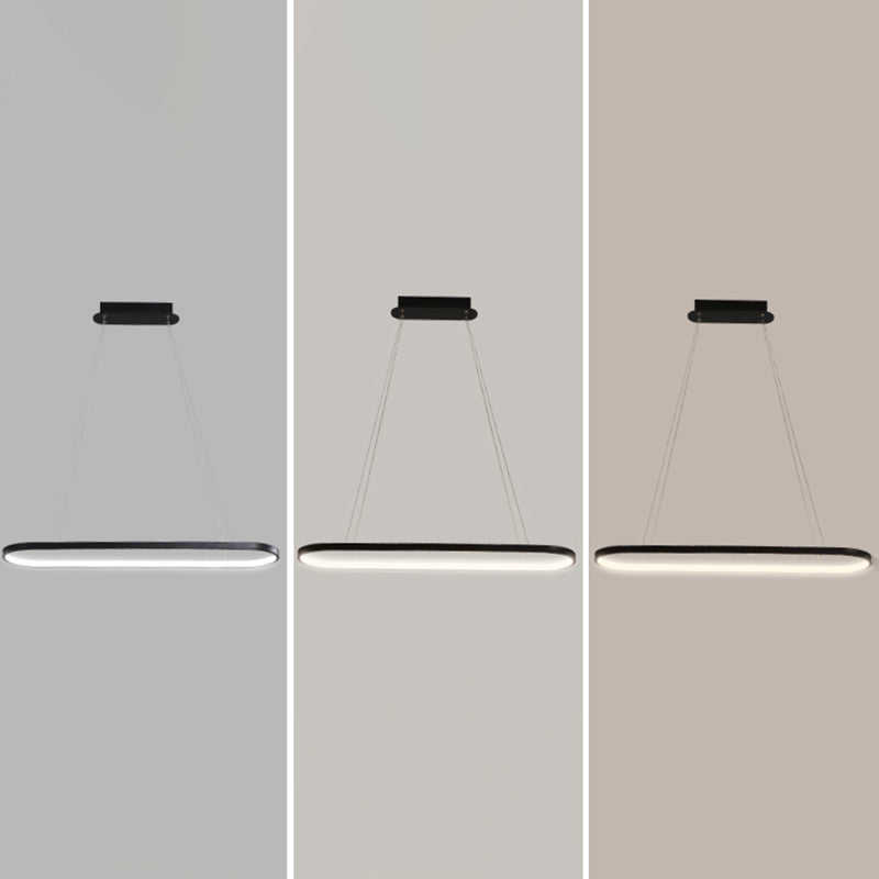 Contemporary Style Linear Shape Island Light Metal 1 Light Pendant Light Fixture