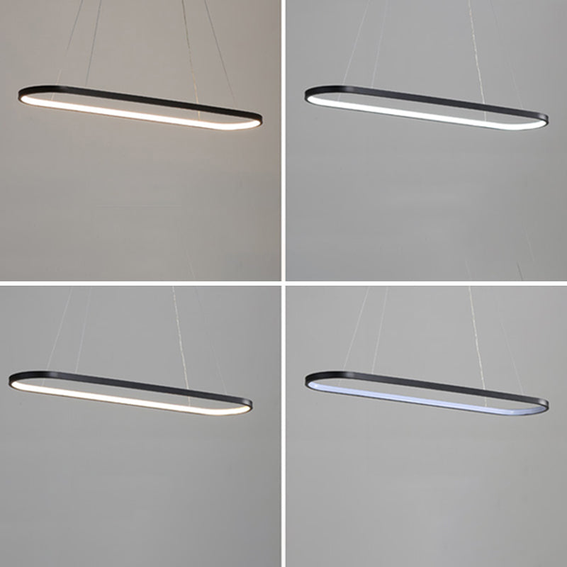 Contemporary Style Linear Shape Island Light Metal 1 Light Pendant Light Fixture