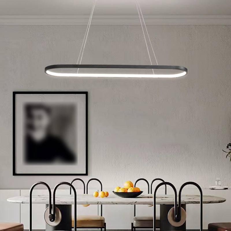 Contemporary Style Linear Shape Island Light Metal 1 Light Pendant Light Fixture