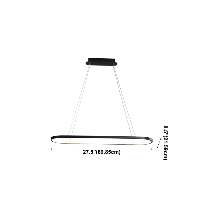 Contemporary Style Linear Shape Island Light Metal 1 Light Pendant Light Fixture