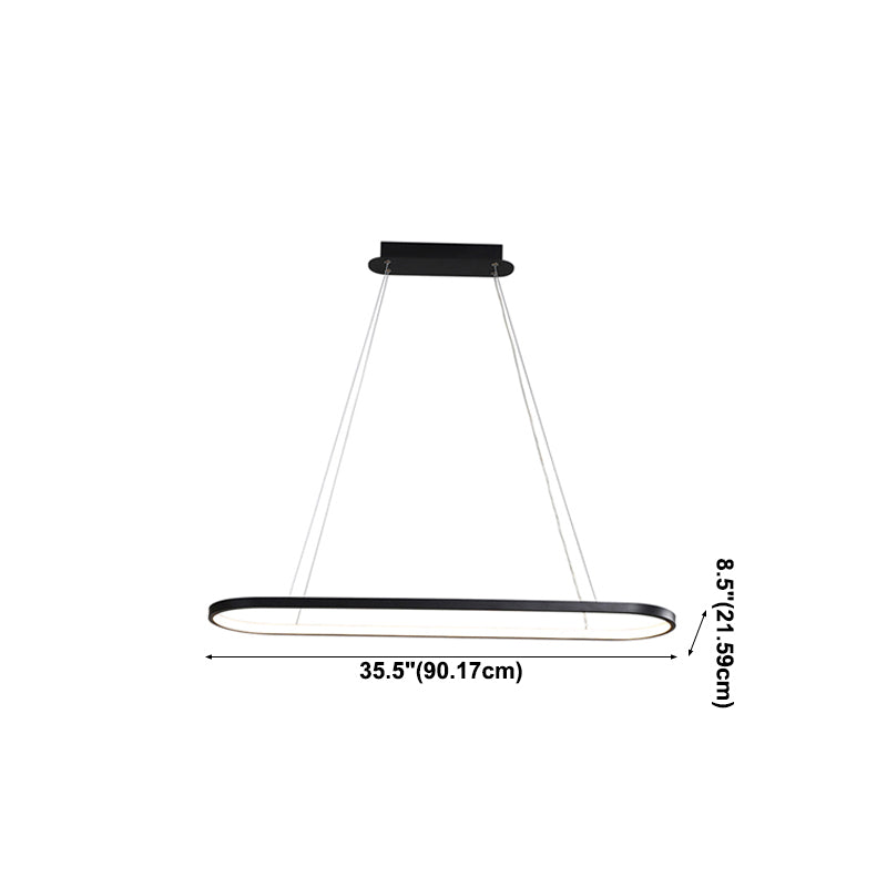 Contemporary Style Linear Shape Island Light Metal 1 Light Pendant Light Fixture