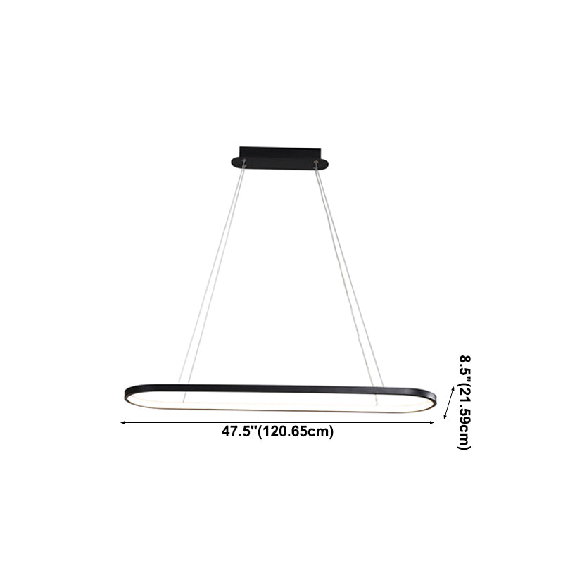 Contemporary Style Linear Shape Island Light Metal 1 Light Pendant Light Fixture