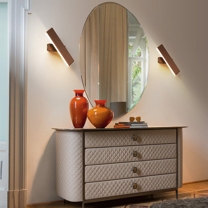 Rectangle Shape Metal Wall Light Modern Style Single Light Wall Mount Lighting