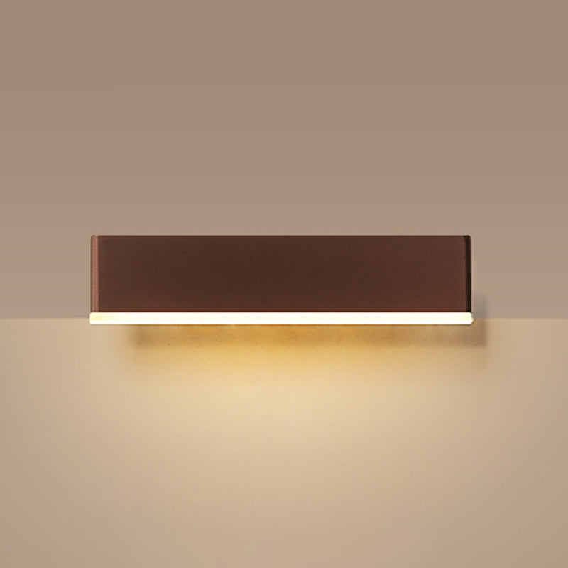 Rectangle Shape Metal Wall Light Modern Style Single Light Wall Mount Lighting