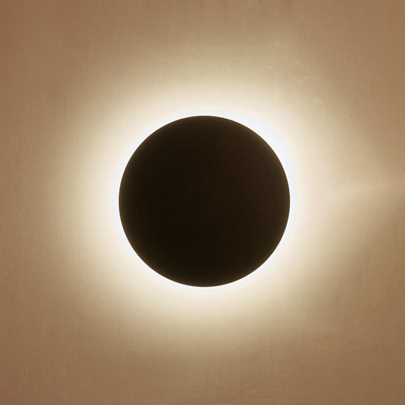 Round LED Wall Mount Light 1-Light Wall Sconce Light with Iron Shade for Living Room