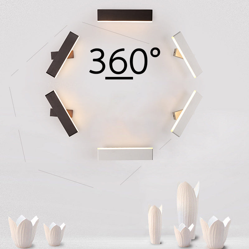 Rotatable LED Wall Mount Light 1-Light Wall Sconce Light with Acrylic Shade for Bedroom