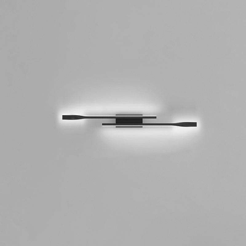 Linear Shape Metal Wall Lights Modern Style Wall Sconce Lights in Black