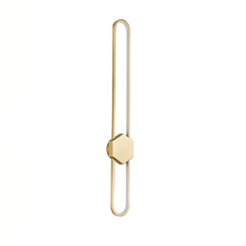 Metal Oval Shape Wall Light Modern Style 1 Light Wall Mount Fixture