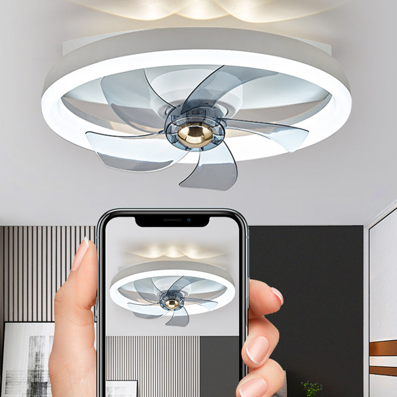 1 Light Ceiling Fan Lighting Modern Style Metal Ceiling Fan Light for Bedroom