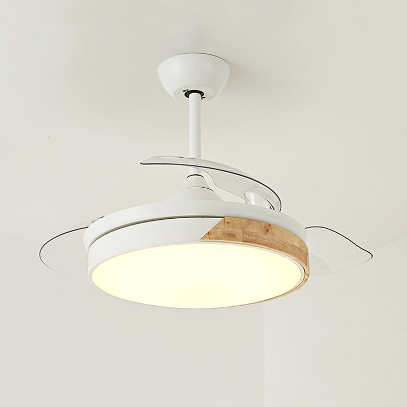 Round Ceiling Fan Lighting Kids Style Metal Single Light Ceiling Fan Lamp for Living Room