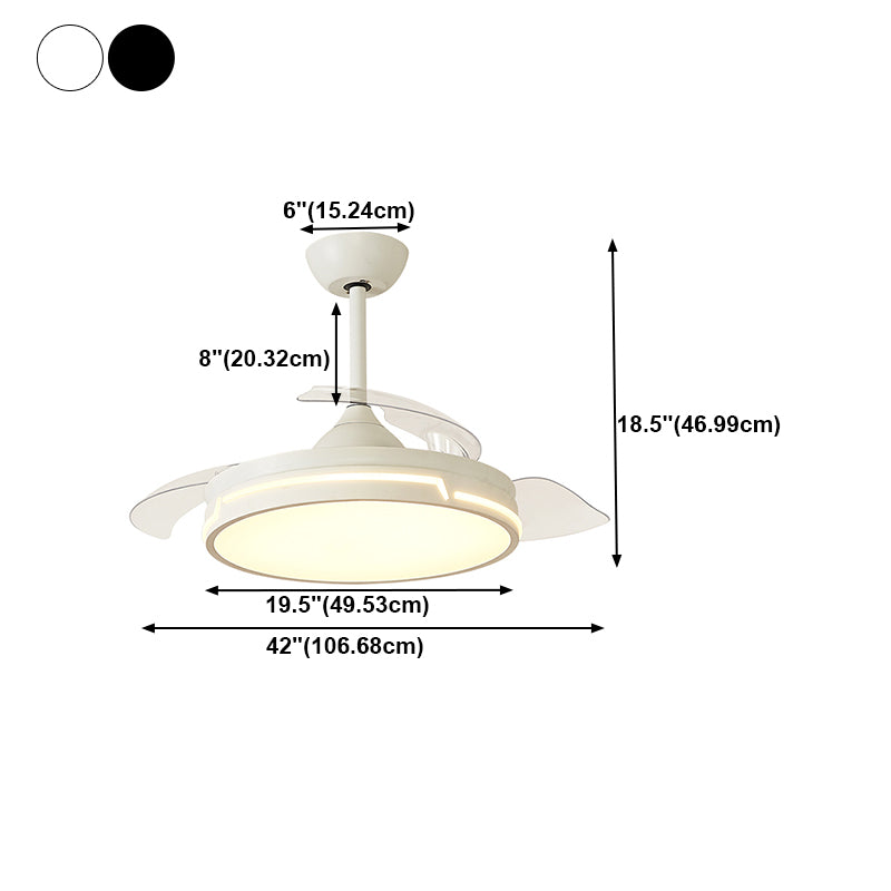 Round Shape Ceiling Fan Lighting Kids Style Metal 1 Light Ceiling Fan Lamp for Living Room