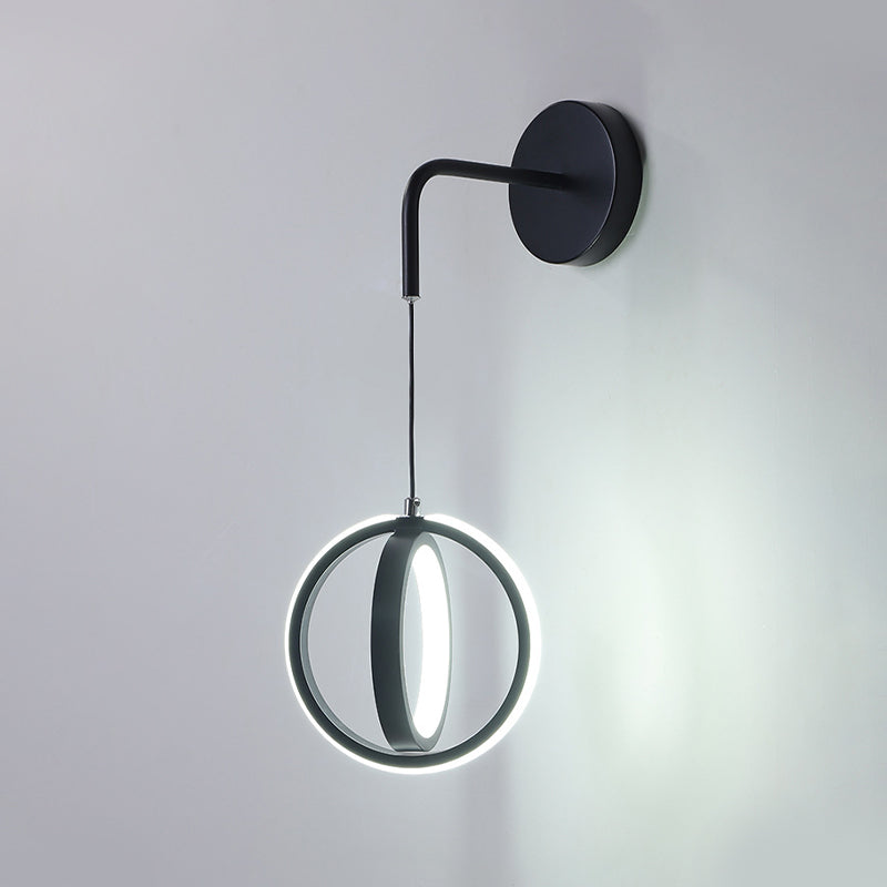 2-Lights Metal Geometric Wall Light Modern Hanging Wall Sconce for Bedroom