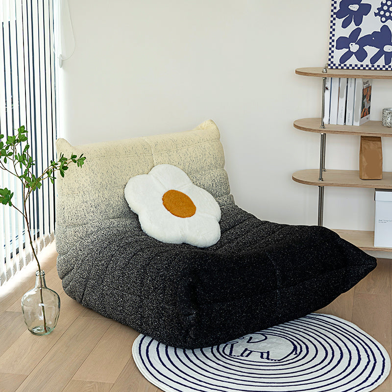Armless Sofa Sewn Pillow Back Contemporary Sofa for Living Room