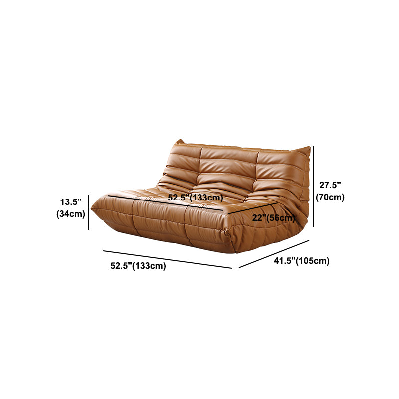 Armless Sofa Sewn Pillow Back Contemporary Sofa for Living Room