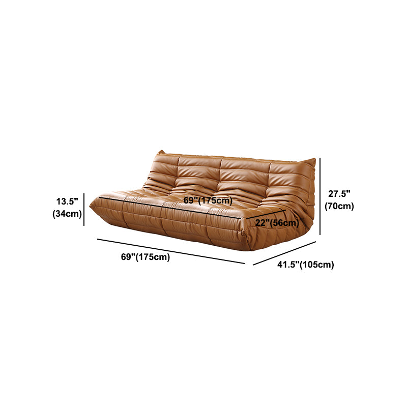Armless Sofa Sewn Pillow Back Contemporary Sofa for Living Room