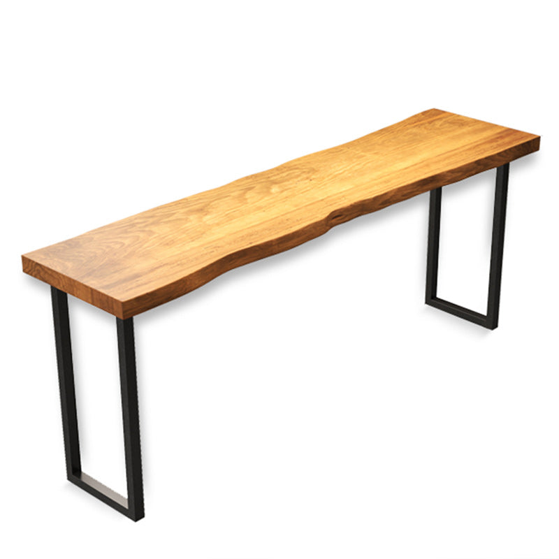 Industrial Solid Wood Natural Bistro Accent Dining Table Sled Bar Table